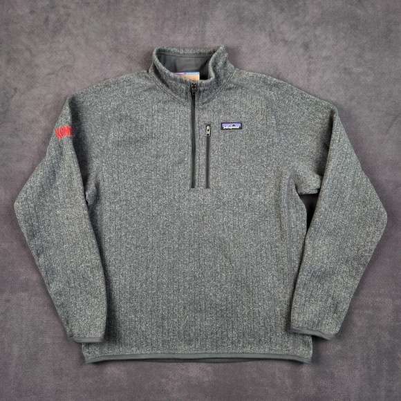 Patagonia Better Sweater 1/4 Zip Pullover Men Medium Nickel Rib Knit Fleece NEW